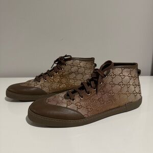 Gucci Brown High-Top Sneakers